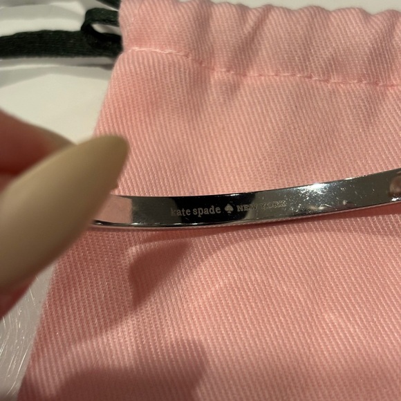 Kate Spade Set in Stone Hinged Silver Bangle - Picture 7 of 8